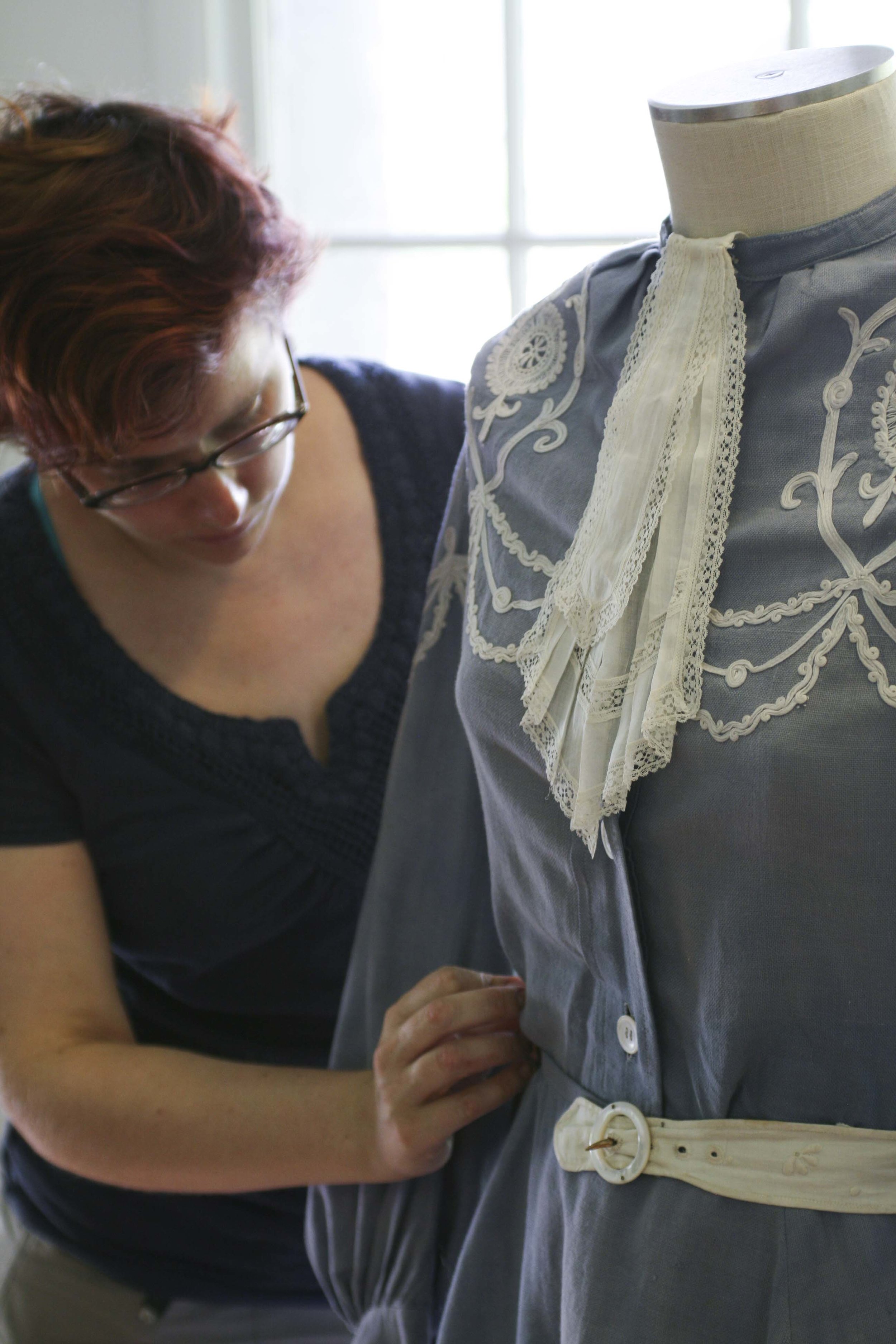 She will take her notes back to West Texas A&M and create patterns and fine-tune them with muslin recreations of the garments. After perfecting the patterns, she will distribute the patterns to her costume design students to sew costumes for the A Flea in Her Ear production.