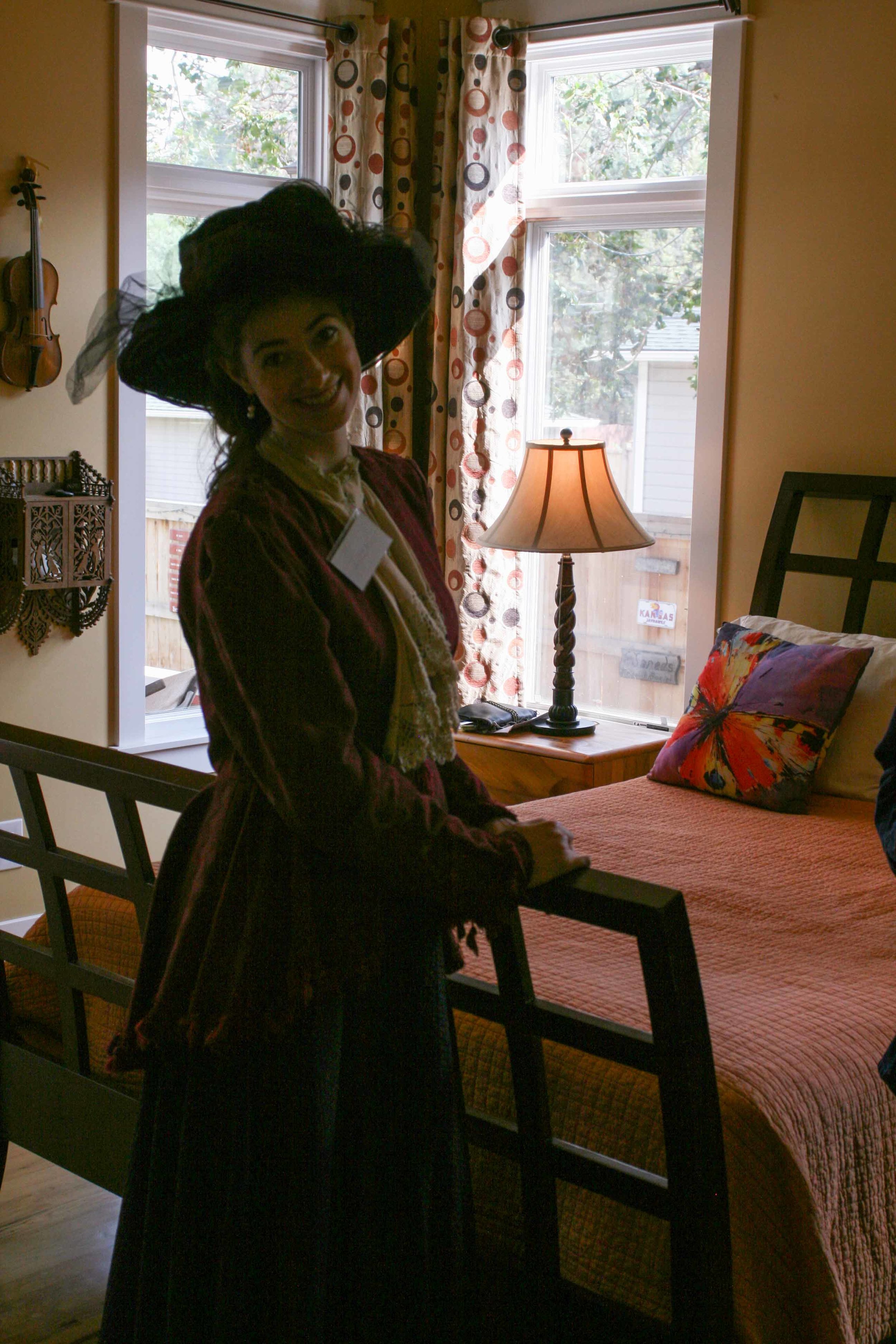  A volunteer docent is stationed at a historic home on Smith Street&nbsp; 