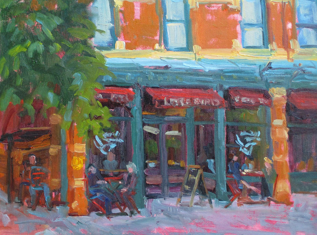 Gabel, Little Bird in town, oil-plein air, 5-18-18, 12x16, 600. Fort Collins, CO.jpg