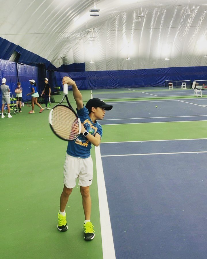 Teaching 10-yr-old Jeremy Kick Serve!