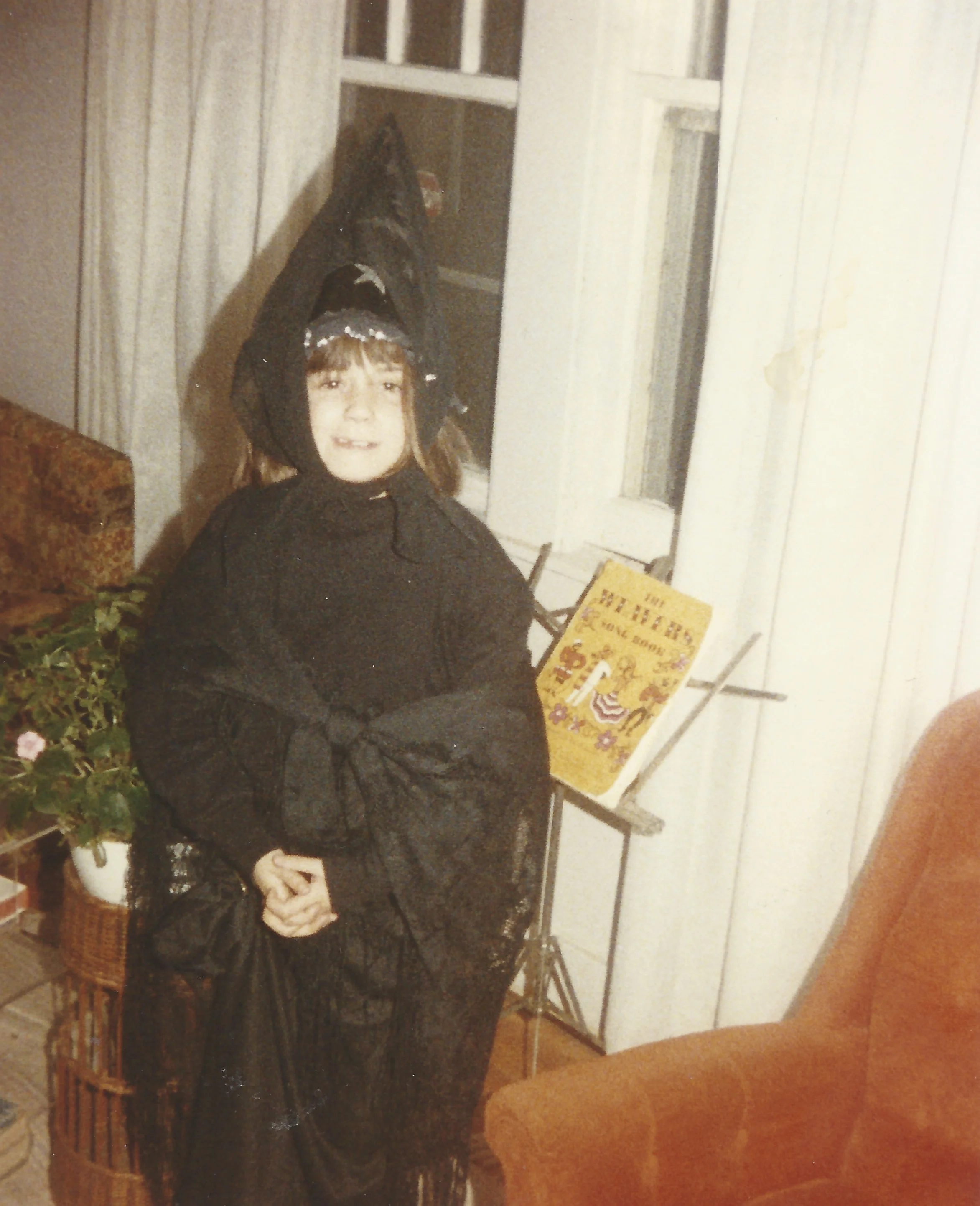 The author ready for tricking and treating