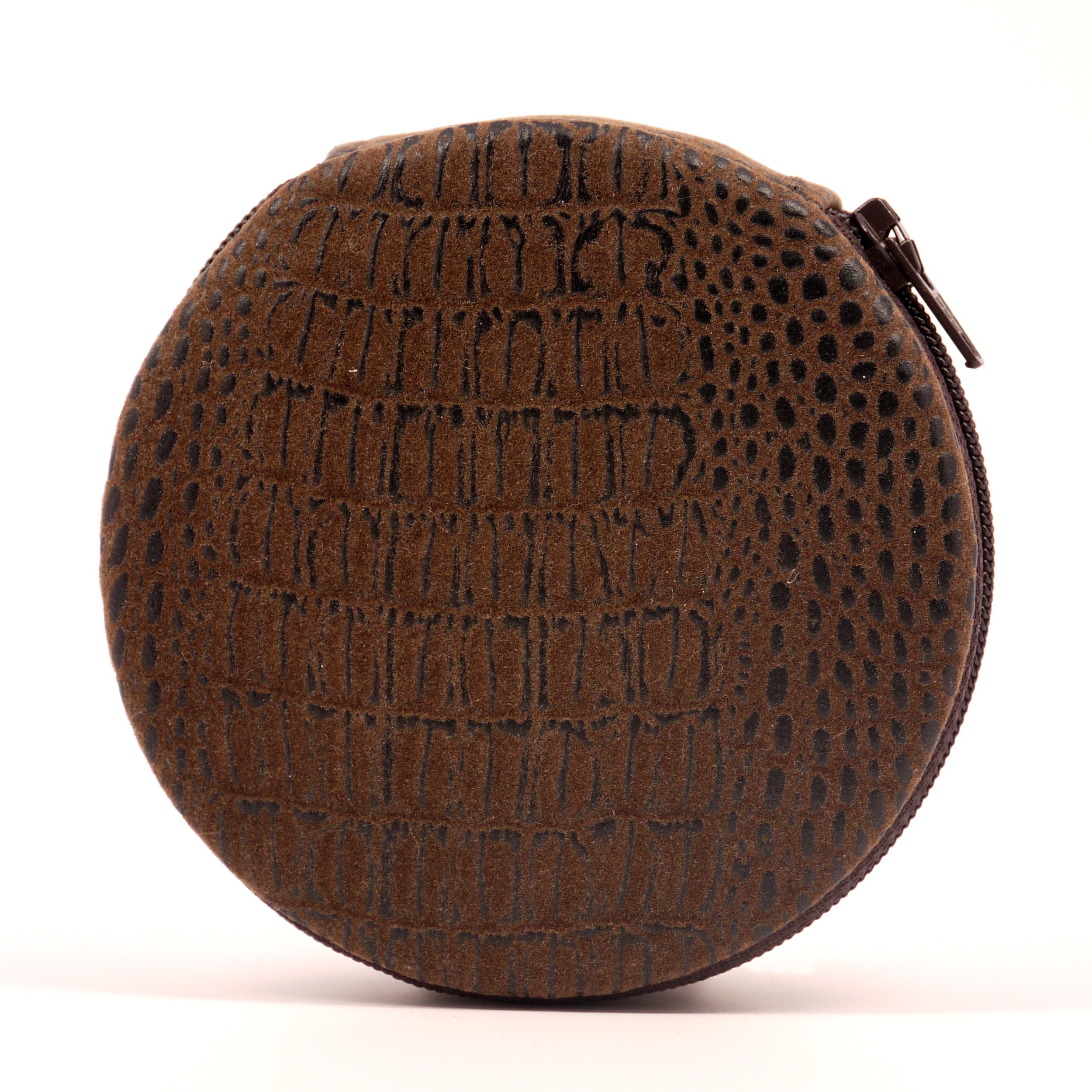 Brown Croc Print Pill Case