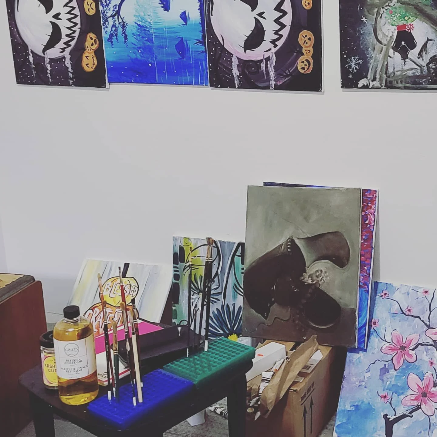 Repressing paint night paintings from @cleveroctopus