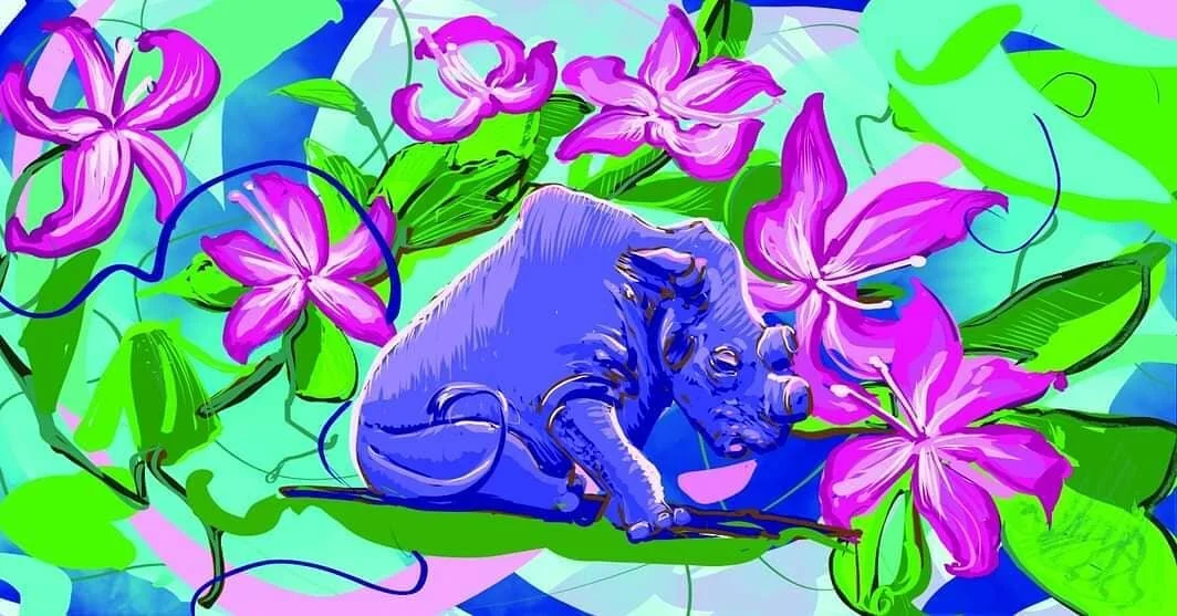 WIP 
#rhinosutta
Under The Kolivarra Tree

I am still not positive this is done, but this uncertainty is part of making things.
In my life I have been emerging from what can be described vaguely as a long standing, not good place.
I feel as though my