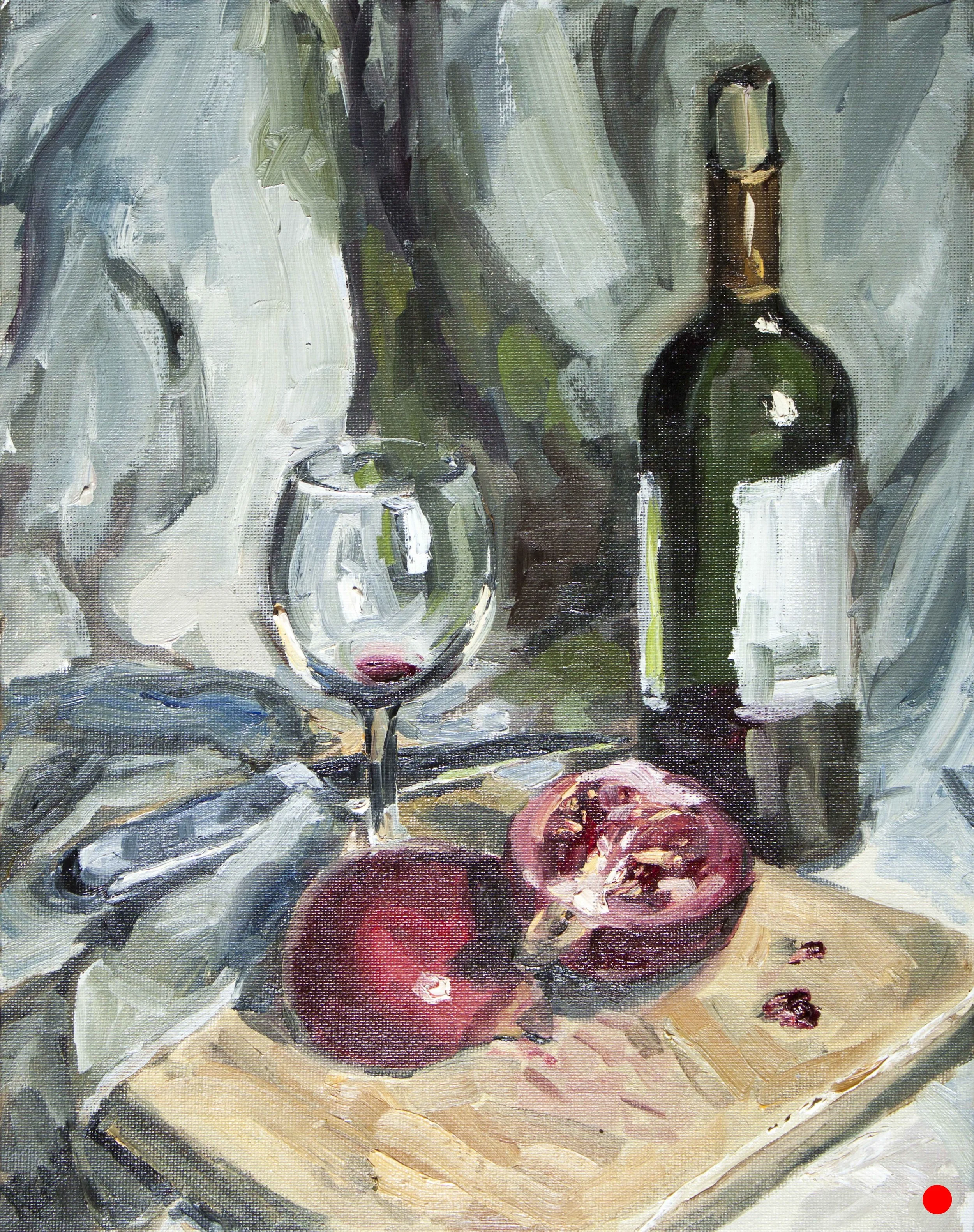 Pomegranate, 12"x16" oil on panel
