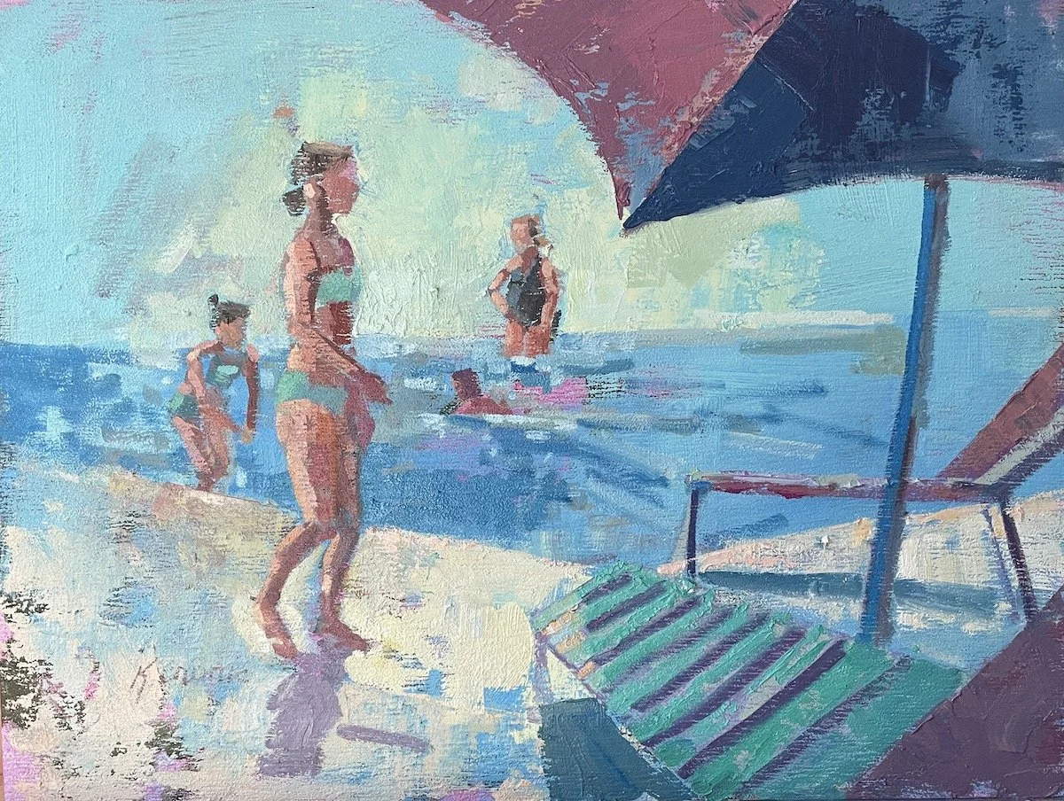 people at pools 2, 18x24 oil on 1.5%22 deep wood panel, $650, Kristin Cronic  copy.JPG