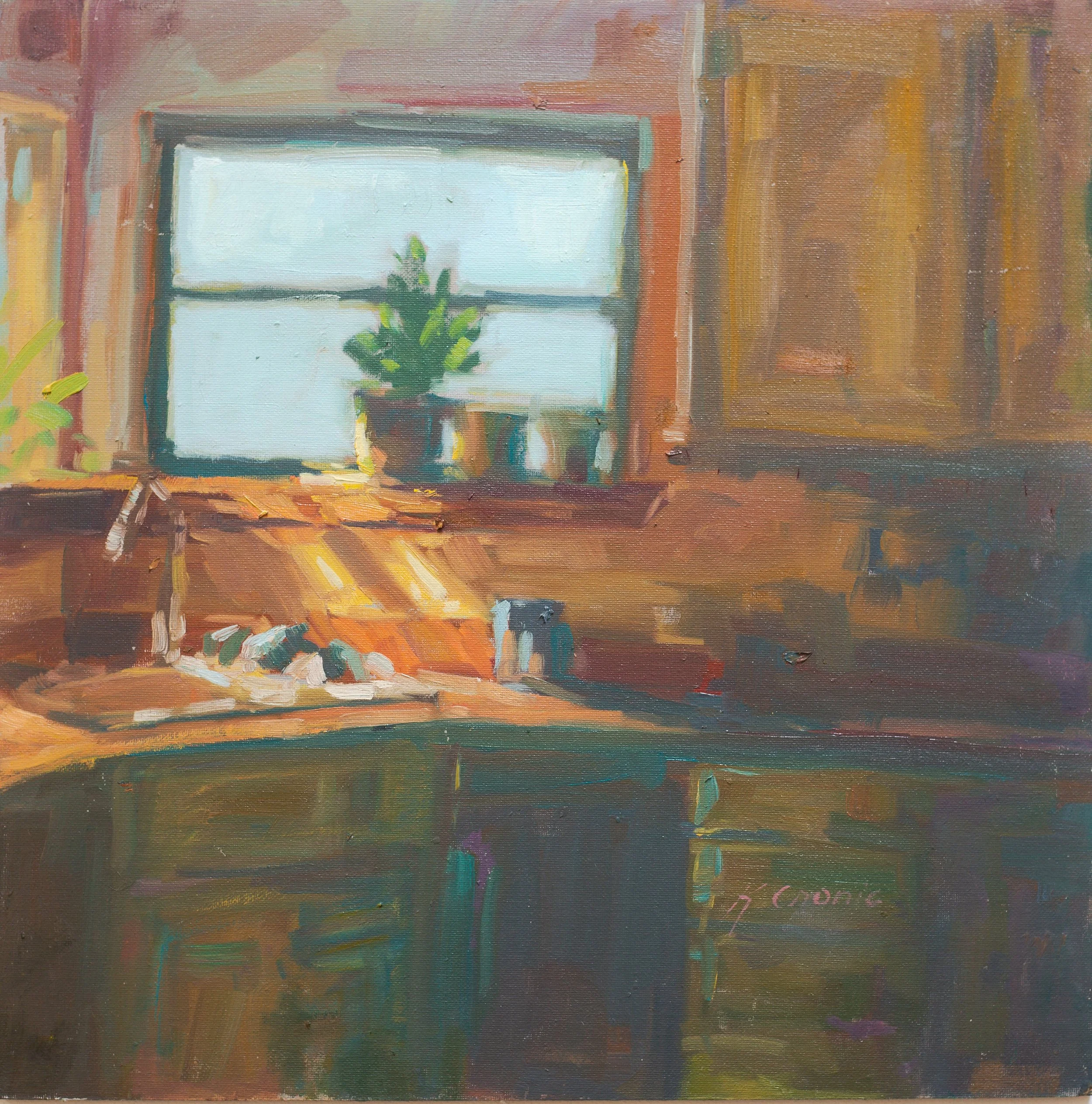 Doing Dishes, 12%22x12%22 oil on panel unframed, $325, Kristin Cronic.jpg