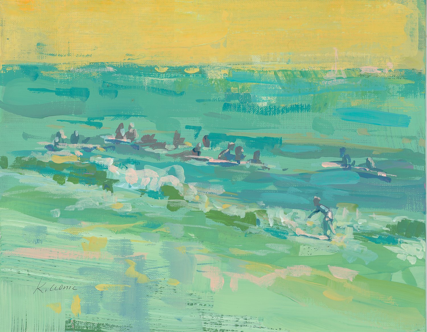 surf school 3 8x10 gouache on board .jpg