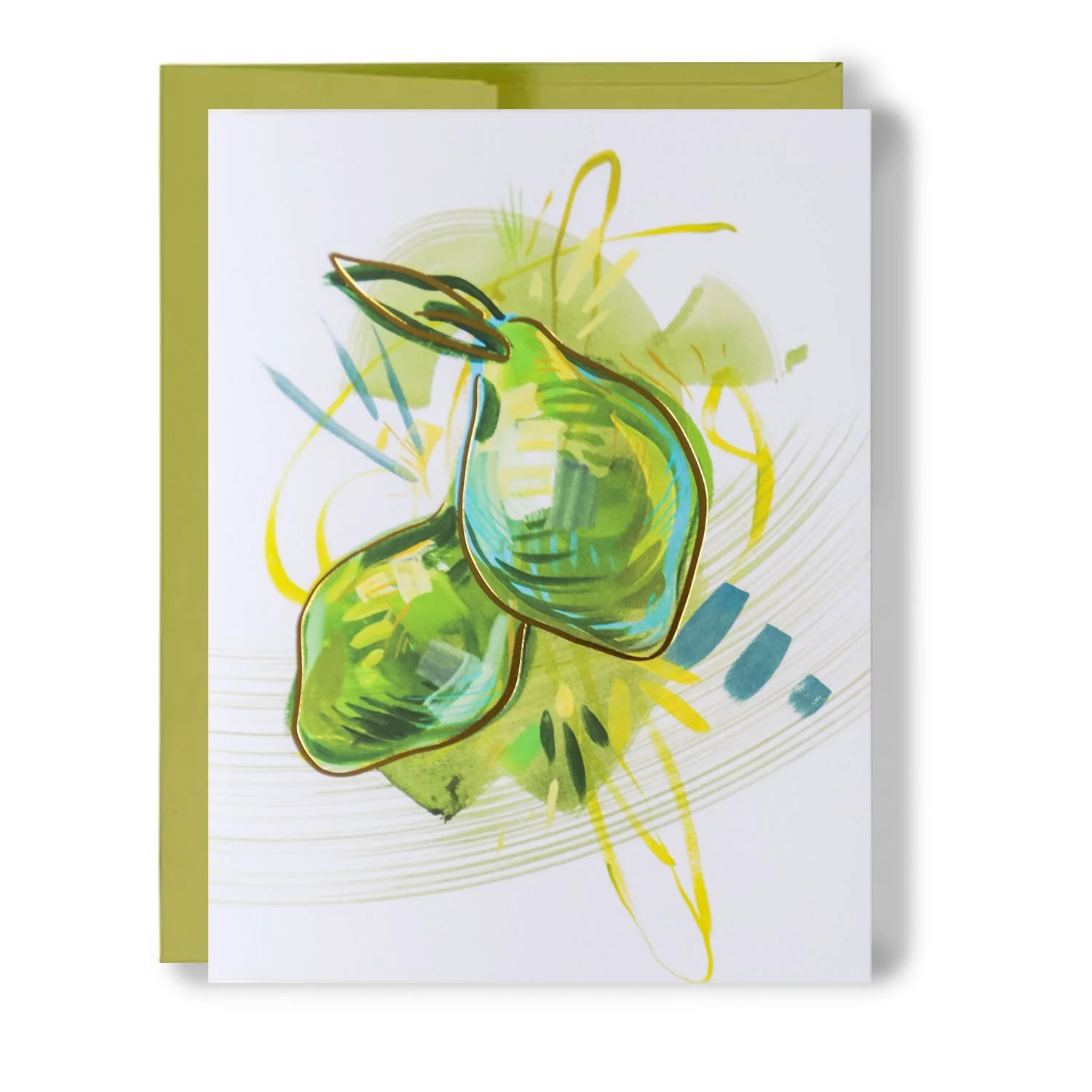 Twist of Lime | Citrus Gold Foil Greeting Card (Single Card)