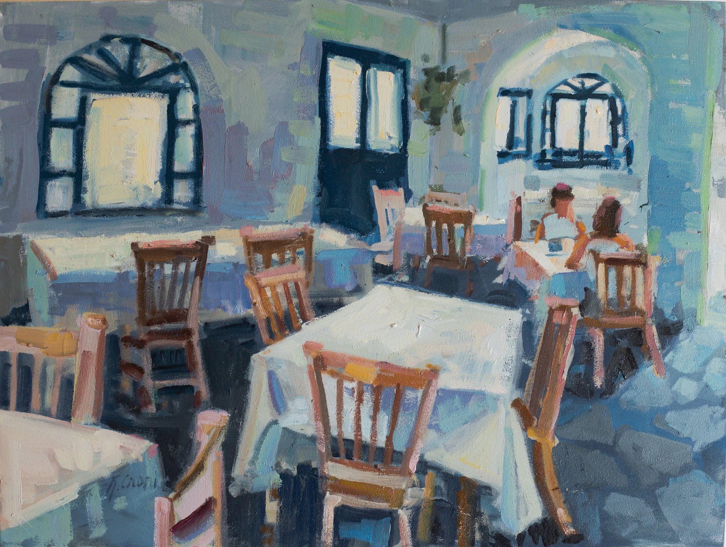 Table for Two, 12%22x16%22 oil on deep edge panel, $400, Kristin Cronic.jpg