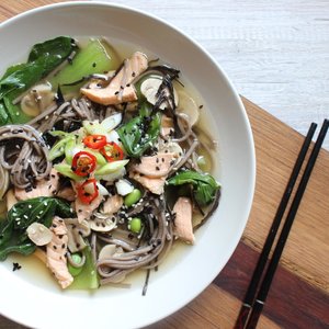 Salmon, Green Tea &amp; Miso Broth