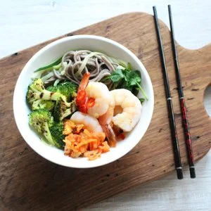 Prawns with Soba &amp; Charred Broccoli