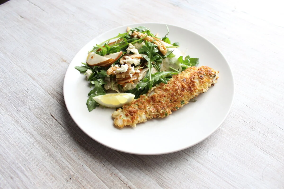 Crumbed Fish &amp; Salad