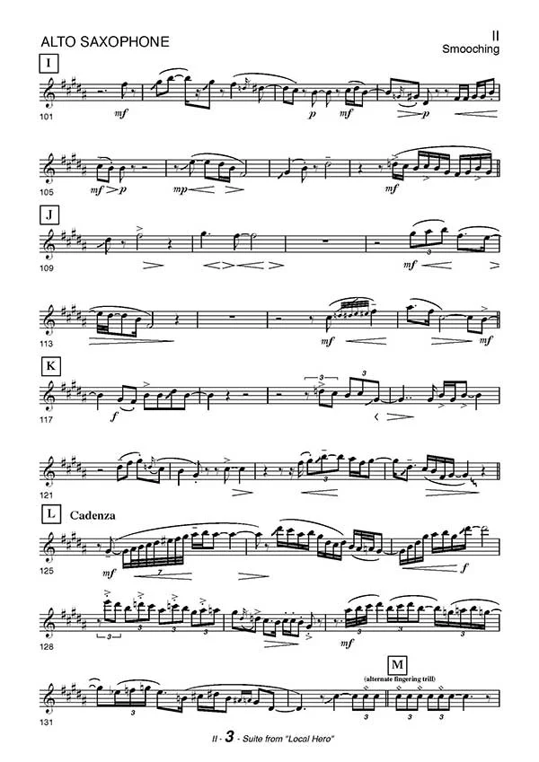 Alto Sax part example - CLICK TO ENLARGE