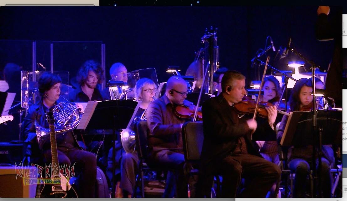Violinist with Hollywood Chamber Orchestra for “Killer Clowns from Outer Space” live to picture at the Montalban theatre, Hollywood CA