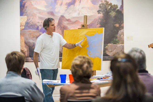 painting demonstration, photo courtesy of Gilcrease Musuem