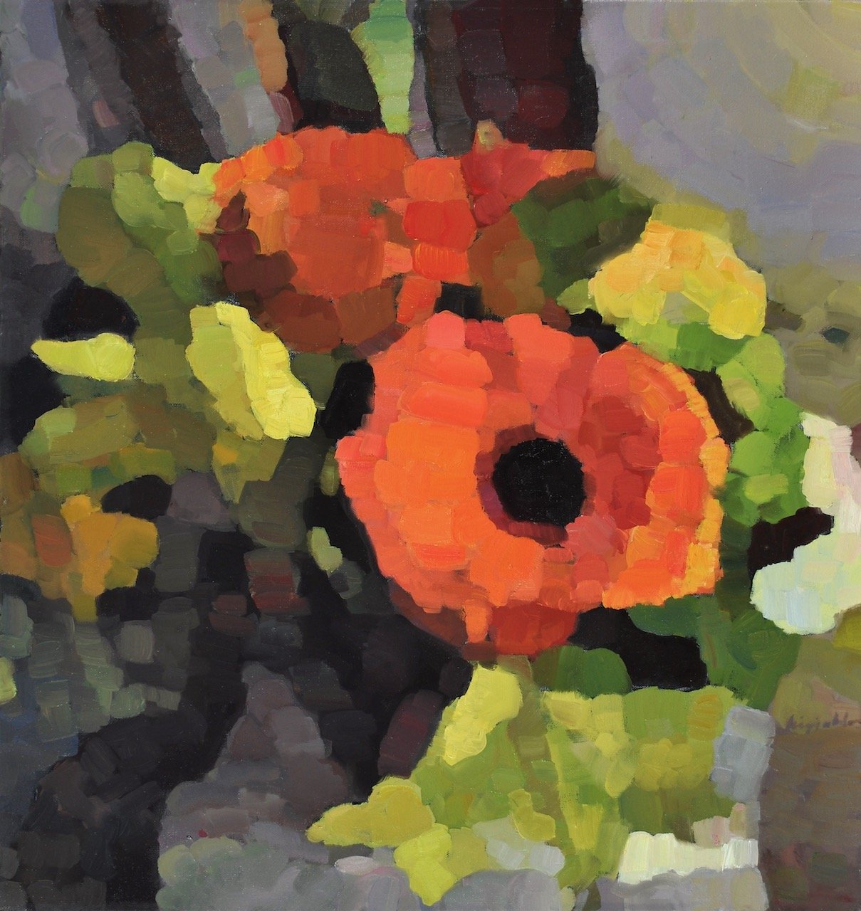 Cottage Flowers V, oil, 34x36