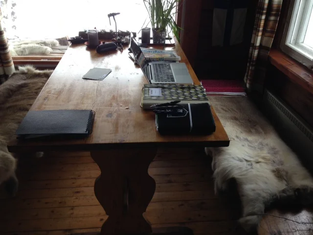 Blogin kirjoituspaikka tänään.