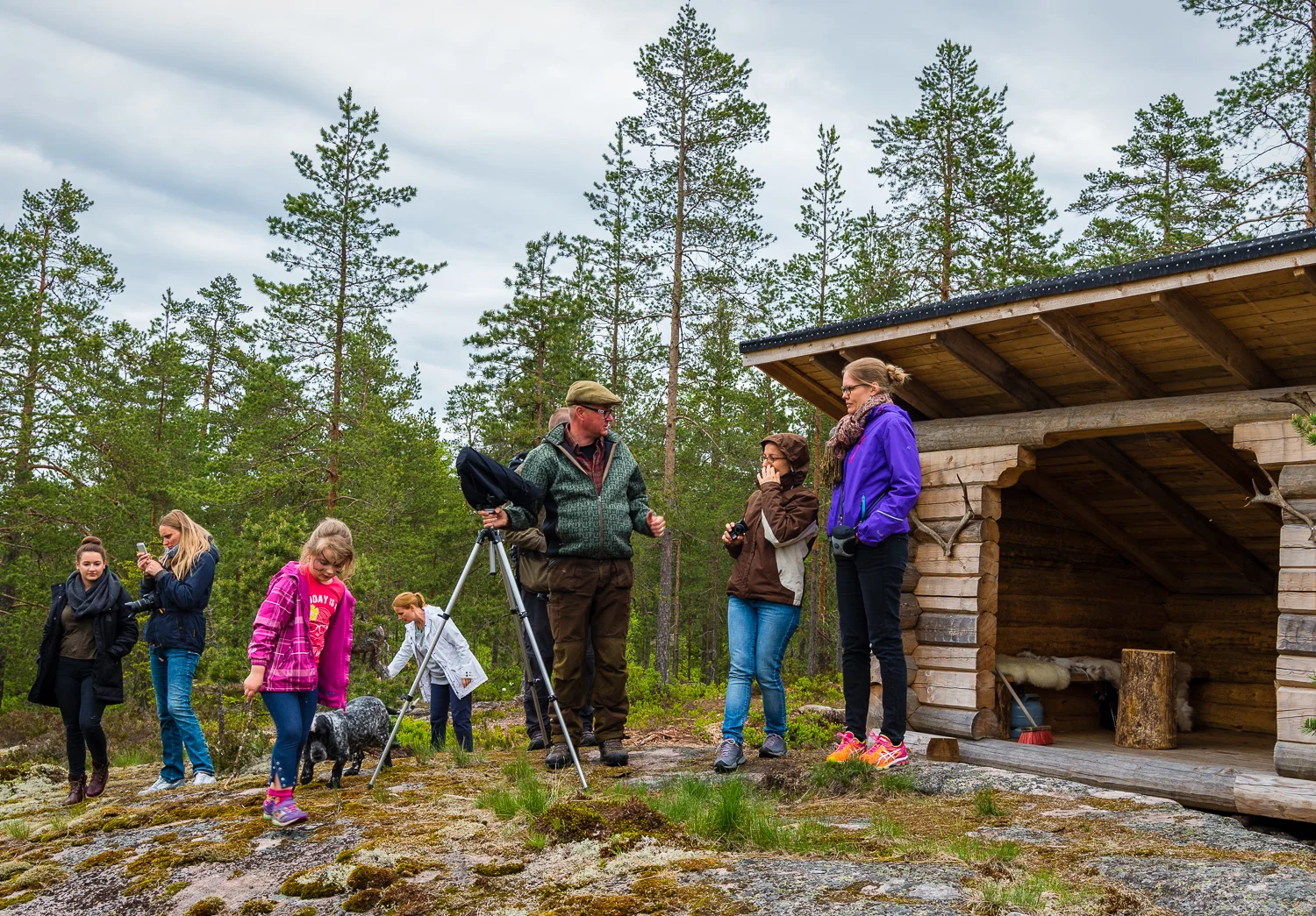 Kallion päällä sijaitseva laavu