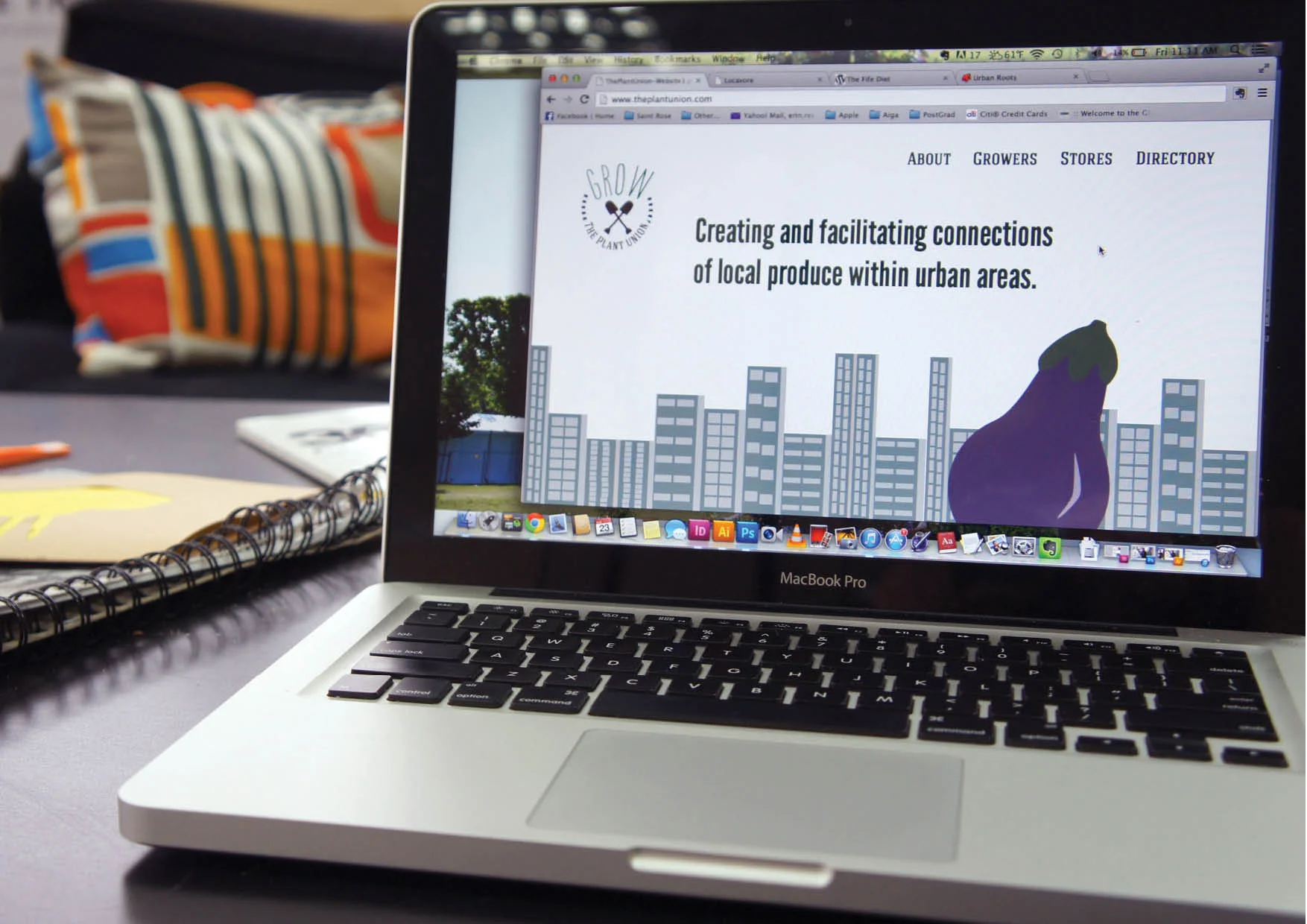 Moving produce from people to stores via website.