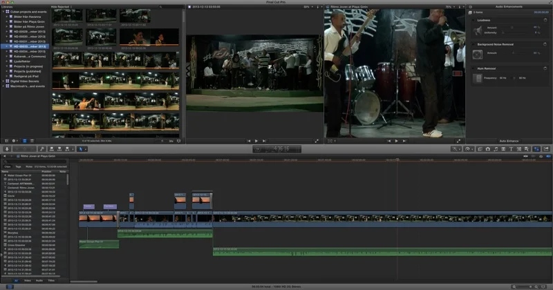 Example from post-processing an event in Final Cut Pro/X. 