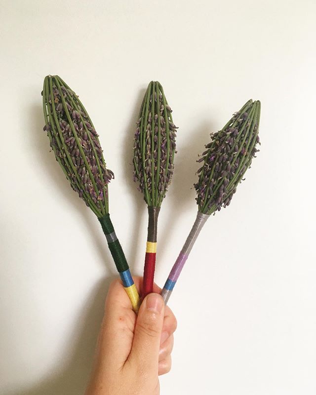 Harvesting the last bit of my lavender. I could make these non stop, they smell so good. #lavenderwands