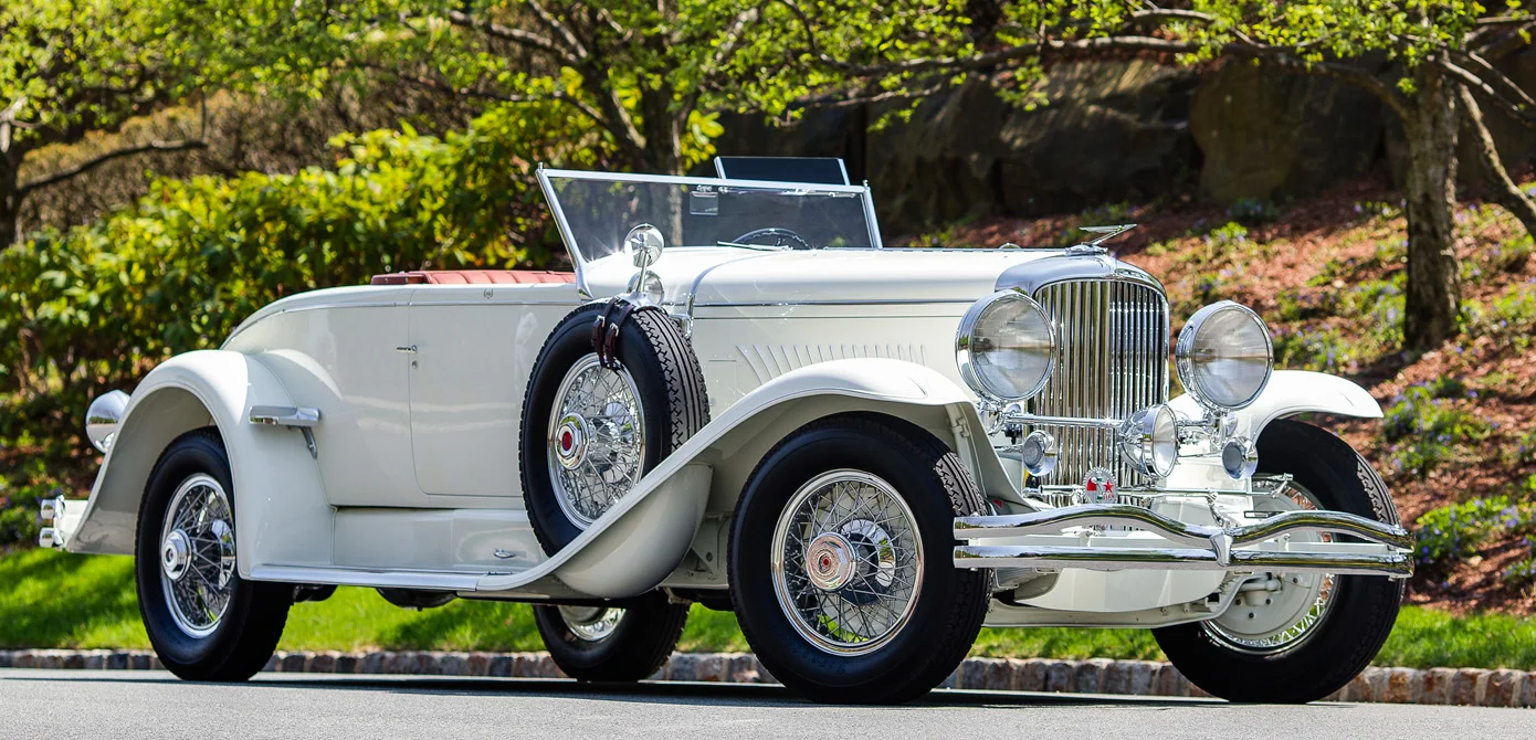 On the block: 1929 Duesenberg Model J Disappearing-Top Convertible Coupe (Estimate: $2,250,000 - $2,750,000). Image courtesy Gooding & Company/Chip Riegel