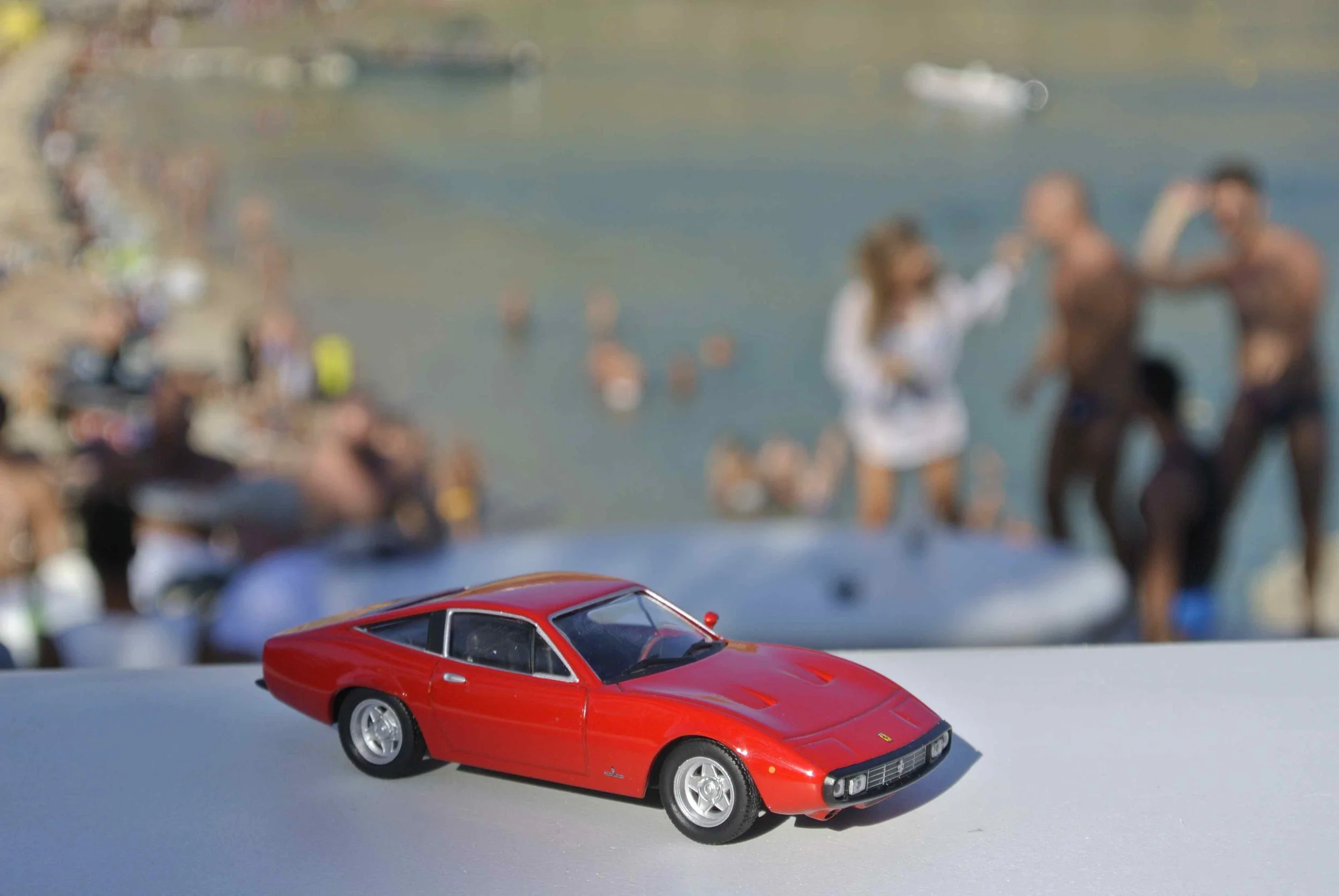 Ferrari 365 GTC/4 joins the party in Mykonos, Greece