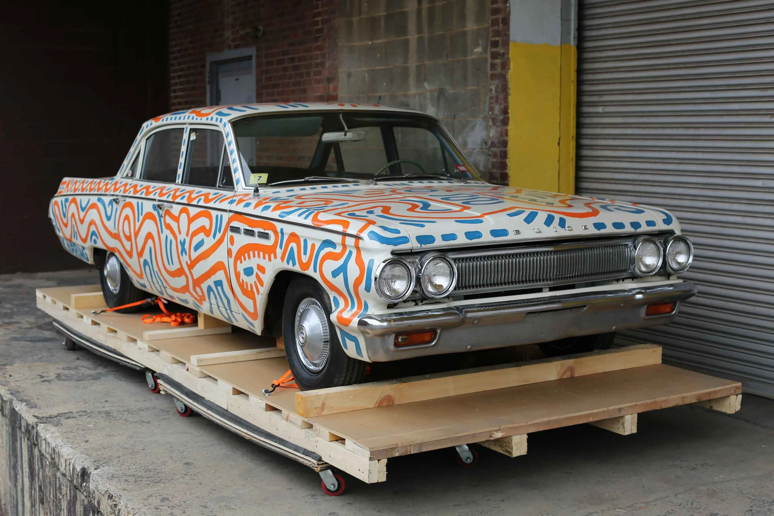 Keith Haring, Untitled (Car), 1986; Enamel on 1963 Buick Special