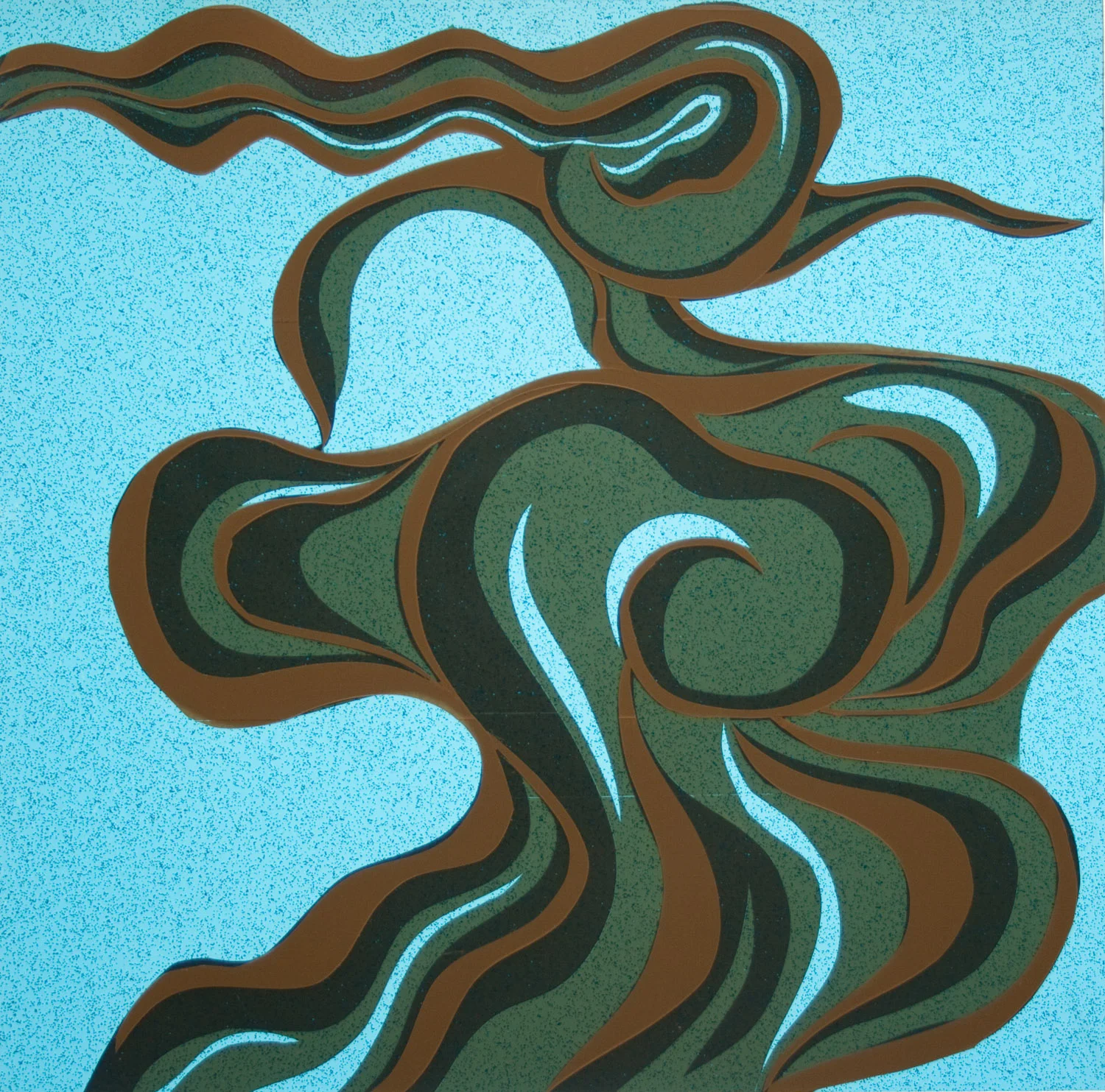 Smoke. Packing tape on vinyl, 2012.