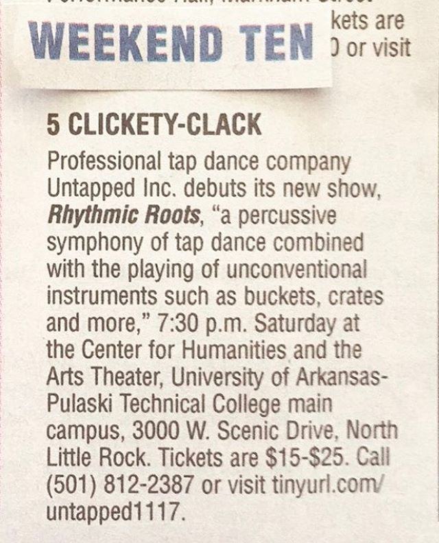 Thanks to @arkansasonline for the mention in this week&rsquo;s Weekend Ten! We hope you&rsquo;ll join us for Rhythmic Roots this Saturday night!