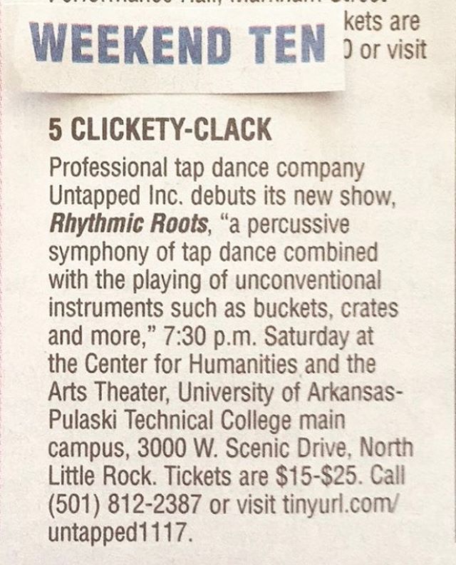 Thanks to @arkansasonline for the mention in this week’s Weekend Ten! We hope you’ll join us for Rhythmic Roots this Saturday night!