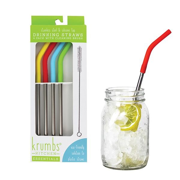Best Reusable Flexible Silicone Drinking Straws with Case and