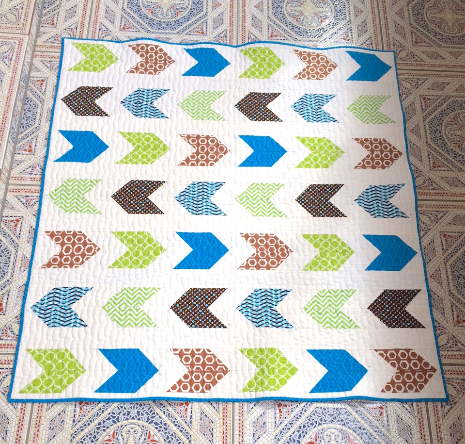 This is the front of the quilt. The white is Kona Snow (of course!)