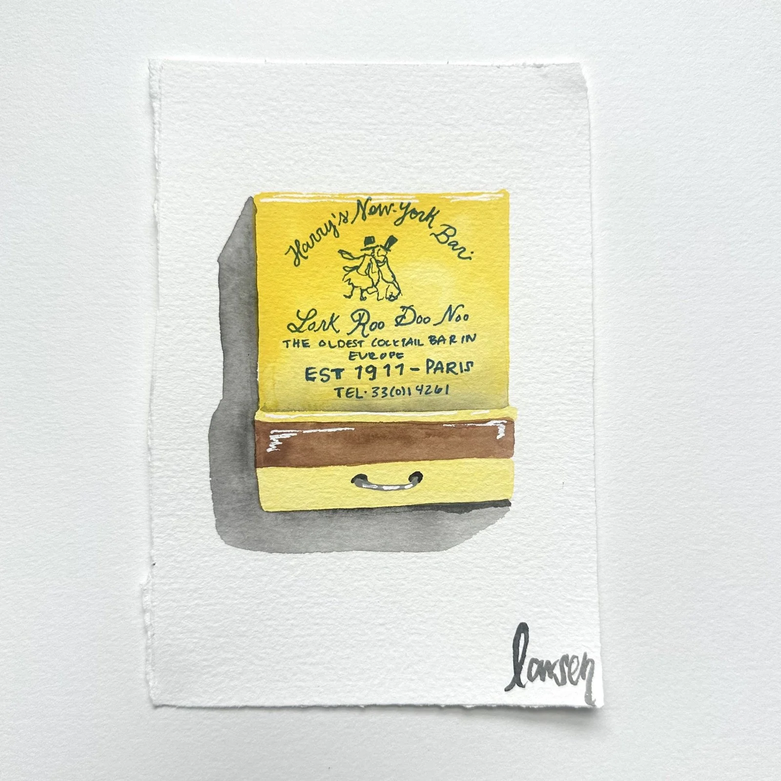 Harrys New York Bar Matchbook Painting