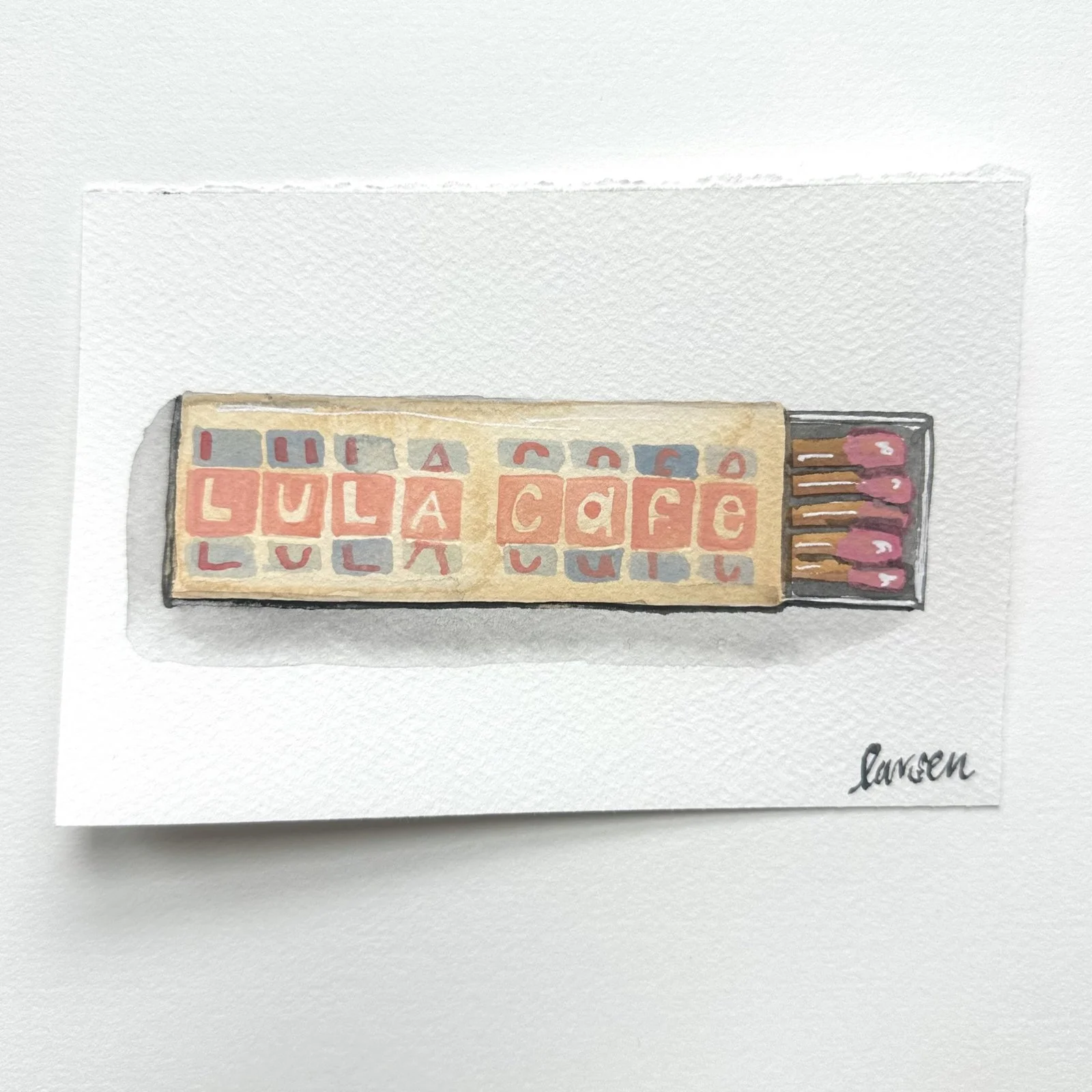 Lula Cafe Matchbook Painting