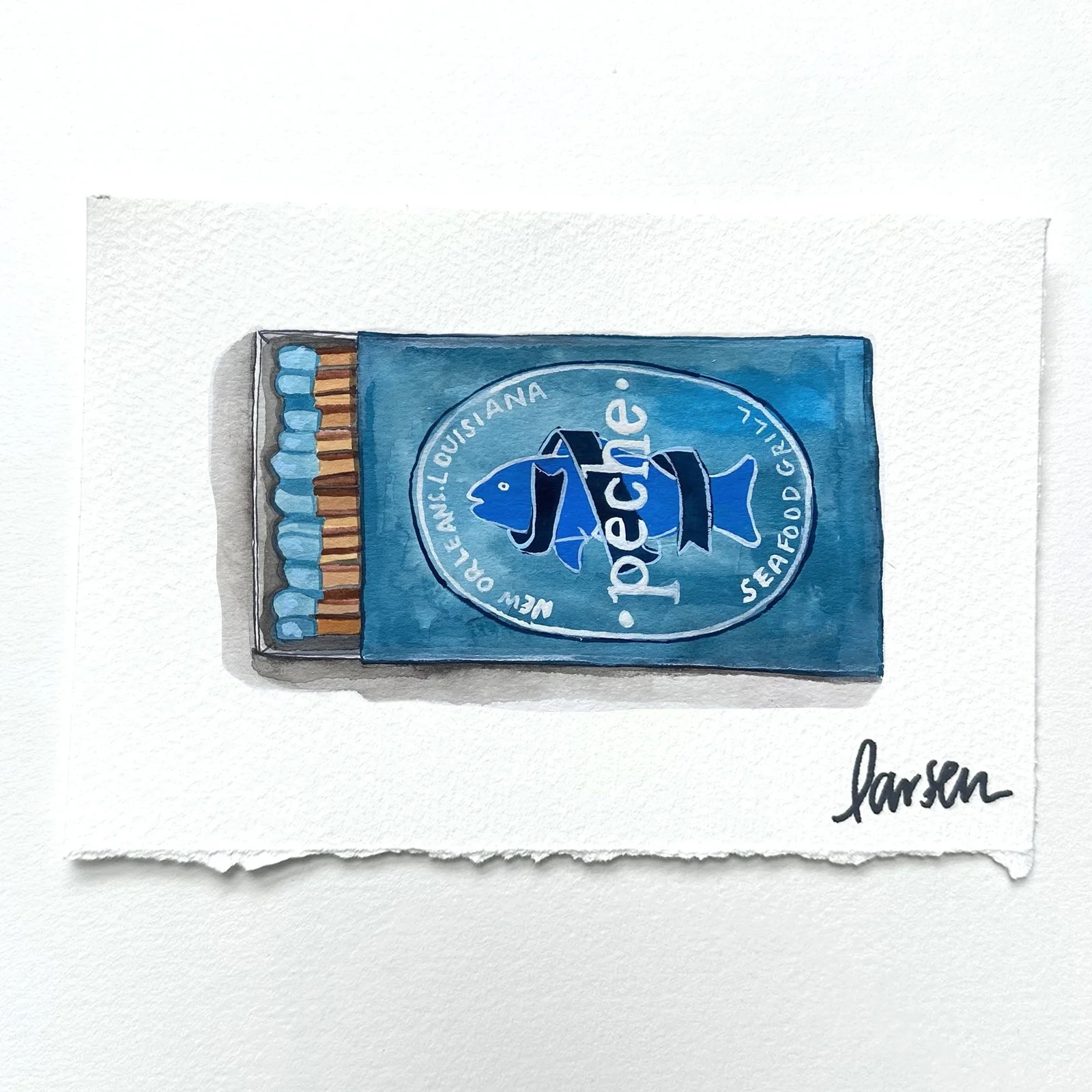 Peche Matchbook Painting