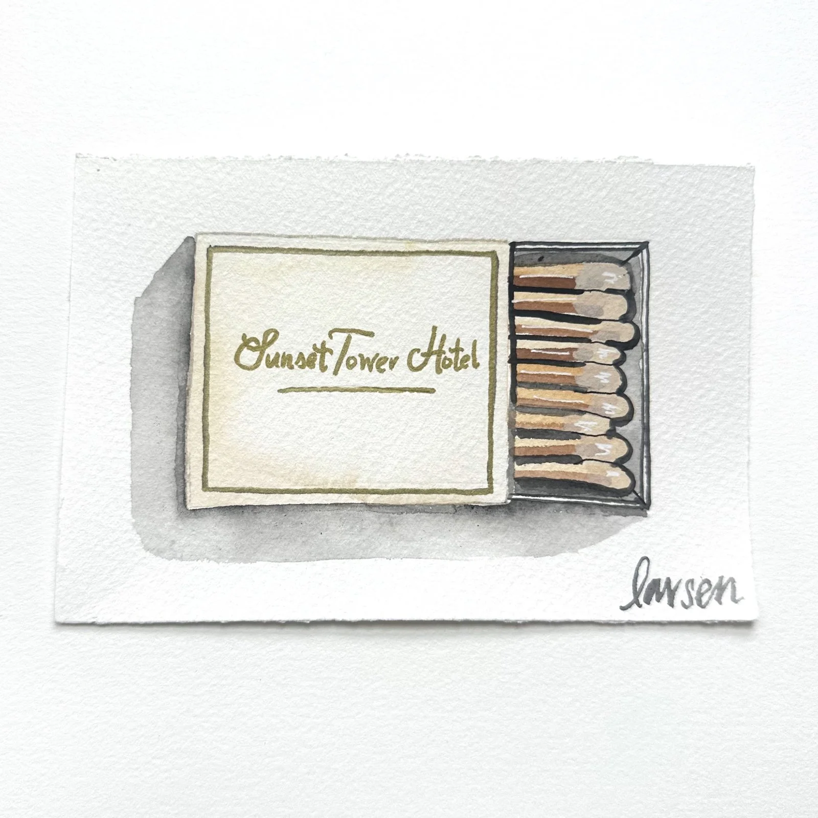 Sunset Tower Matchbook Painting
