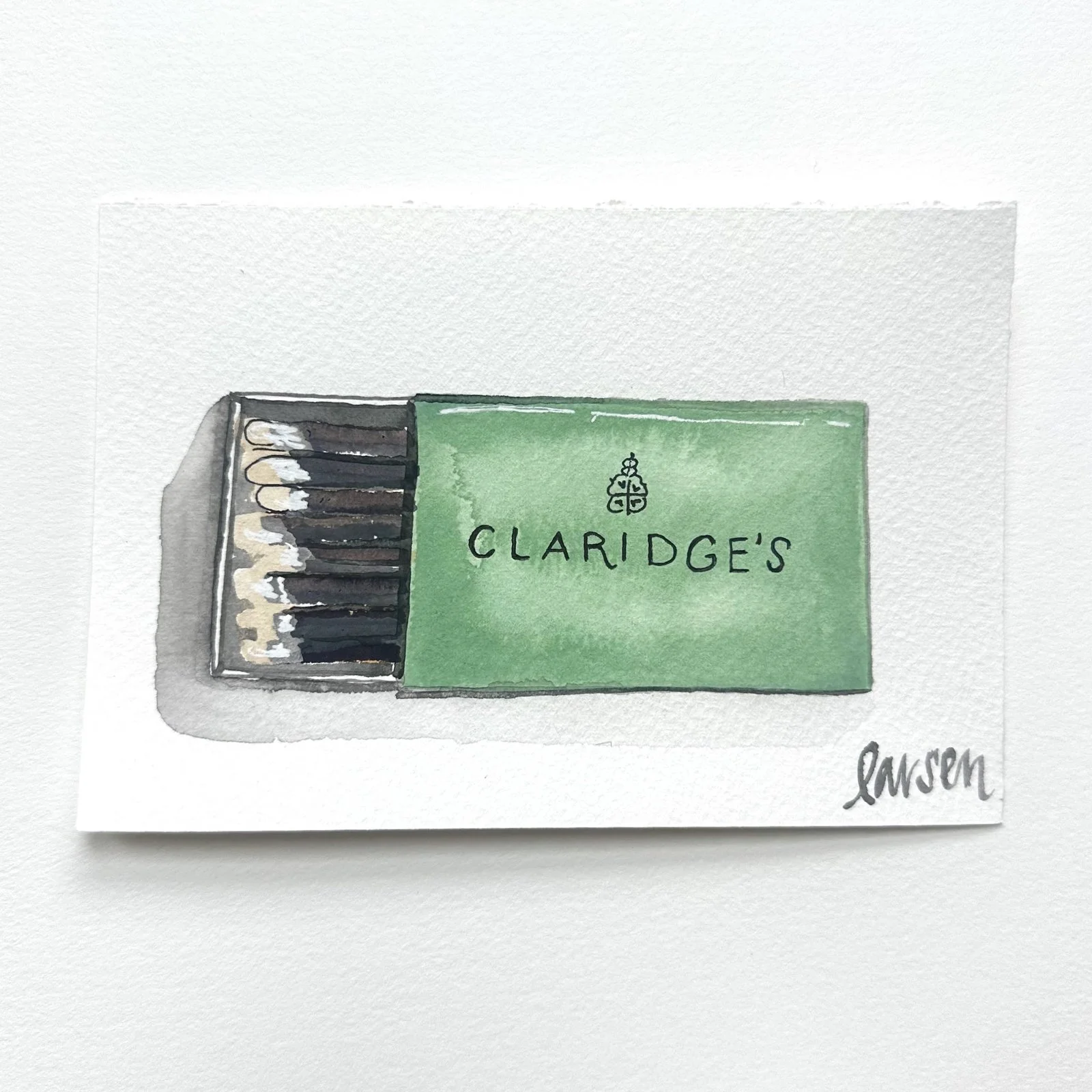 Claridges Matchbook Painting