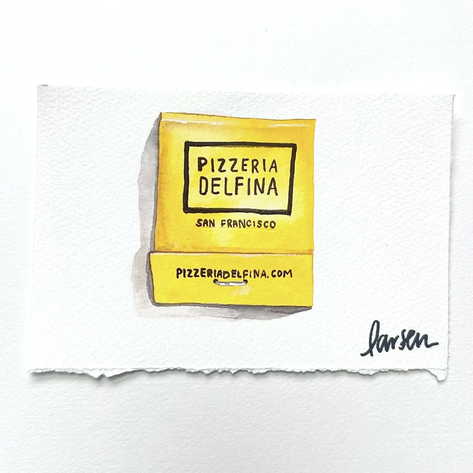 Pizzeria Delphina Matchbook Painting