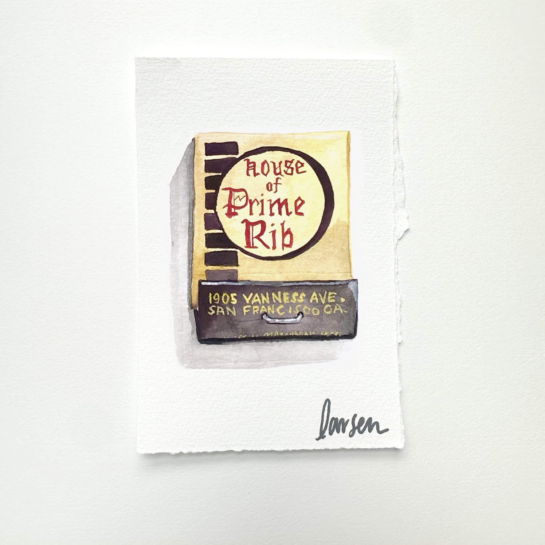 House of Prime Rib Matchbook Painting