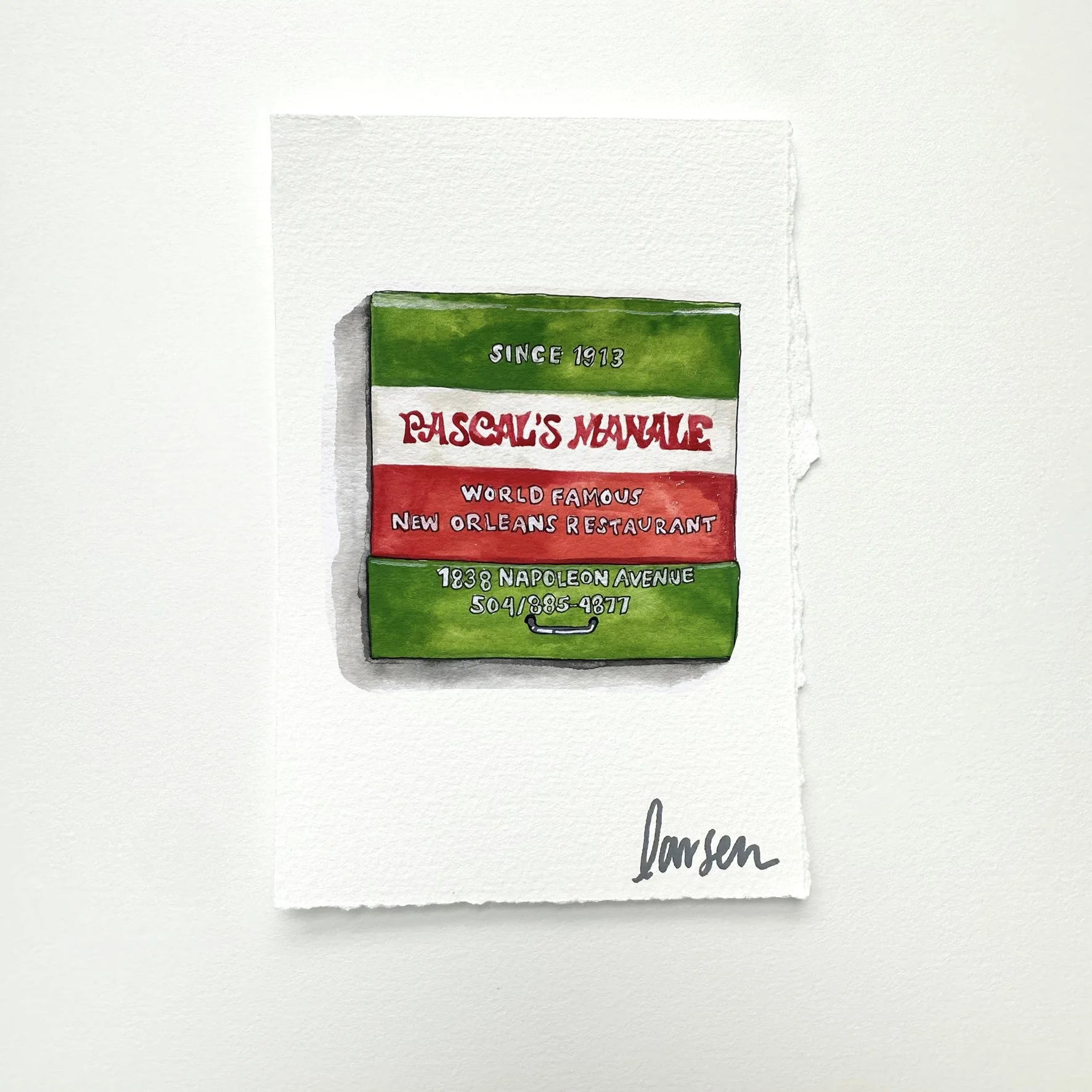 Pascals Manale Matchbook Painting