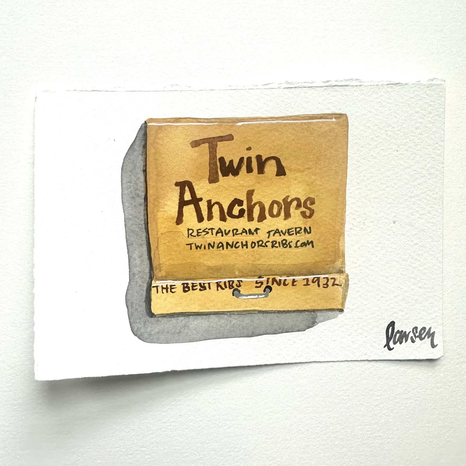 Twin Anchors Matchbook Painting