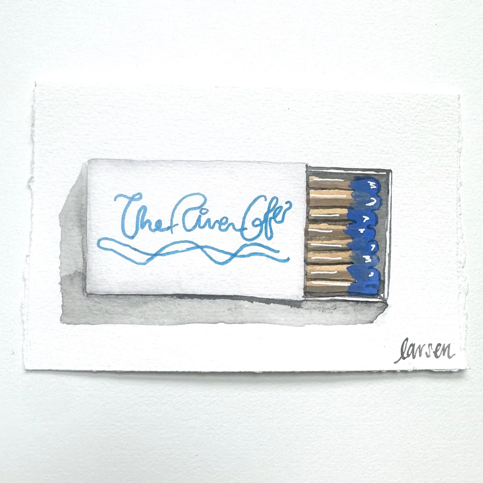 The River Cafe Matchbook Painting