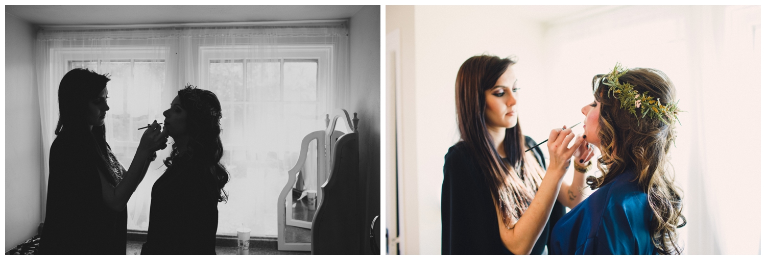 - My beautiful friend Eliza working her magic on my face on my wedding day -- Lauren Fair Photography