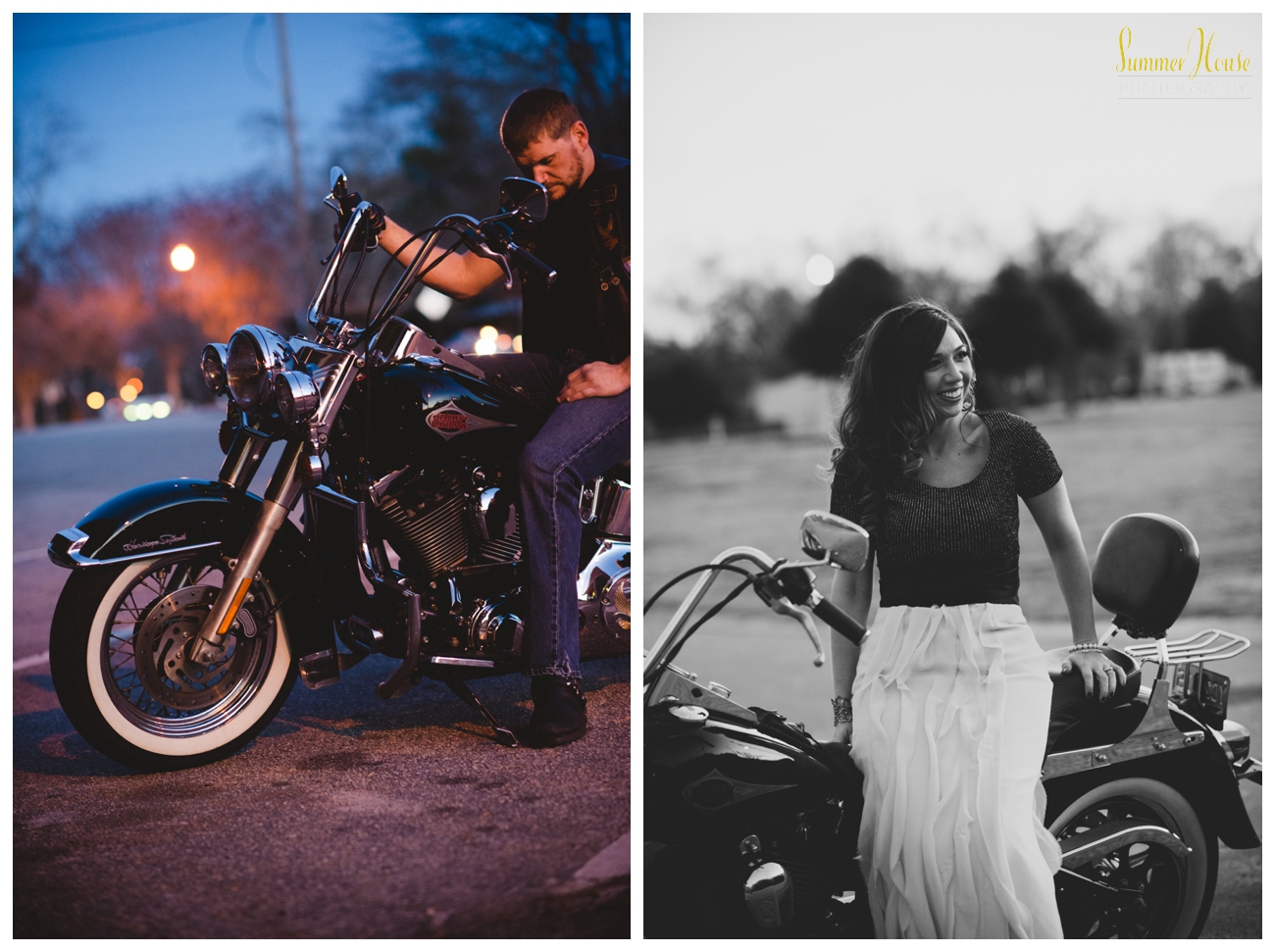motorcycle engagement session