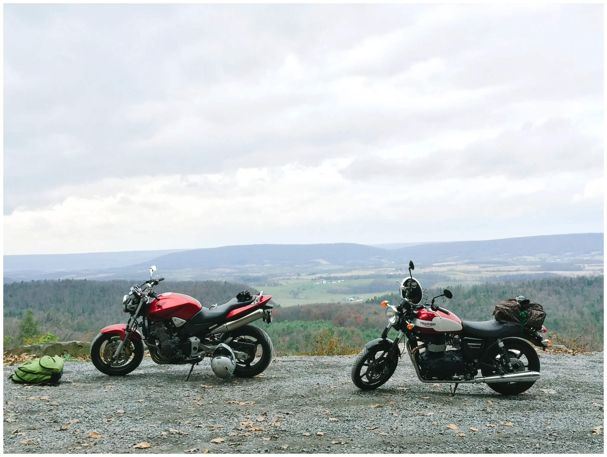 Feeling like I got some real "rider-cred" this weekend and passed the point of being a "fair weather rider". When we left Friday it was 70 degrees, return trip from State College area.. LOWER 40'S and cloudy !!! Thankfully Penn's Cave sold clothing so we looked like decked out super tourist for the ride home. No shame in putting souvenir pants on top of my jeans lookin' like a real biker! hahaha. 