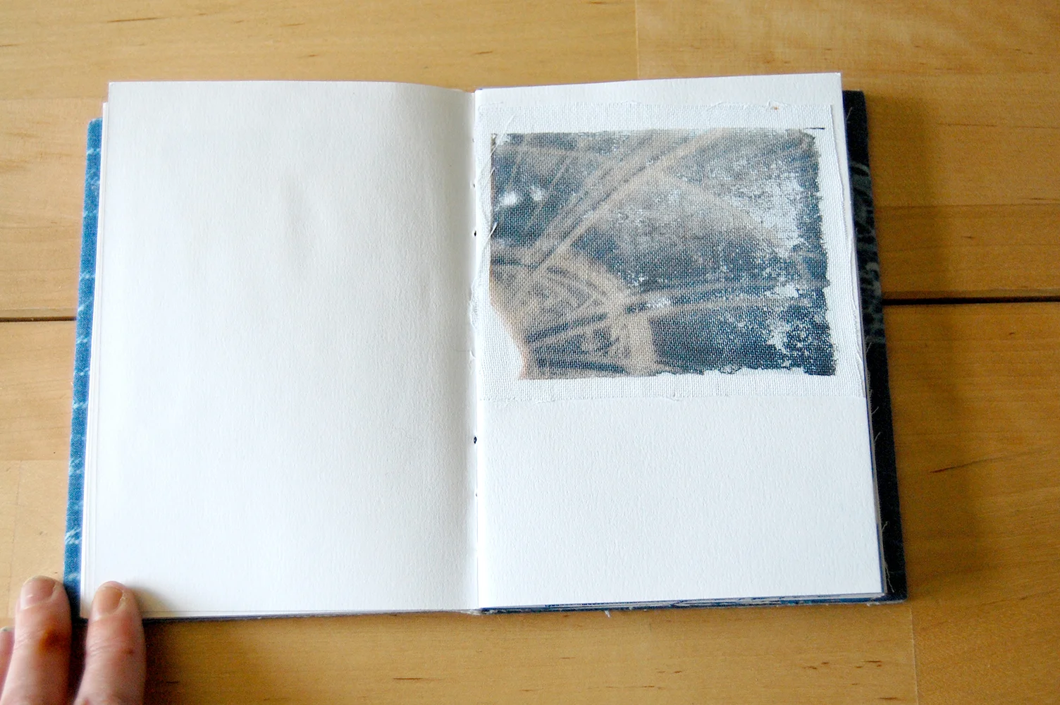 polaroid transfer print on cotton.