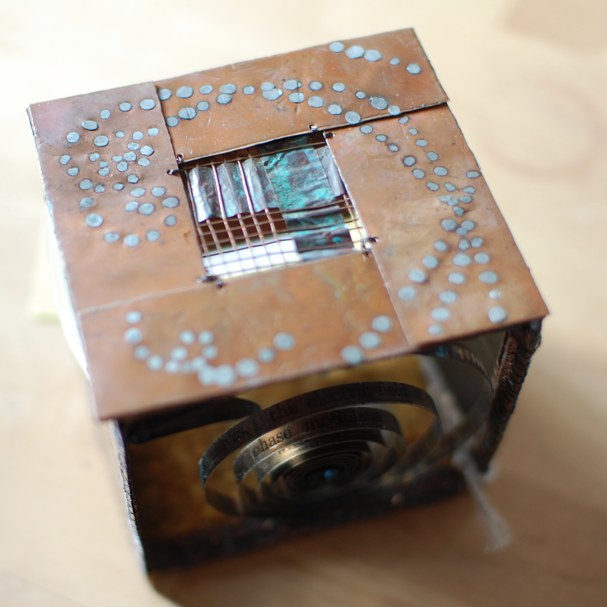  text and equations printed onto clock spring. 