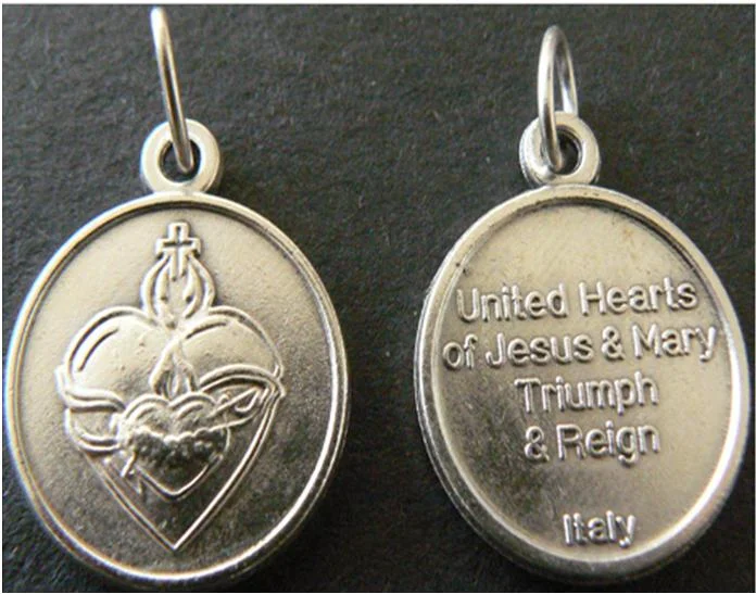 Escapulario medalla de los Corazones Unidos